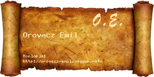 Orovecz Emil névjegykártya